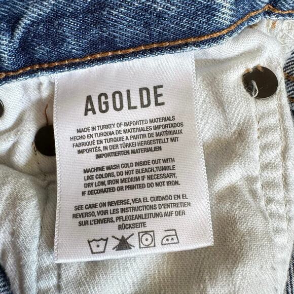 Agolde 90's Pinch Waist High Rise Jeans Organic Cotton Womens 24 Light Capsule - Picture 12 of 15